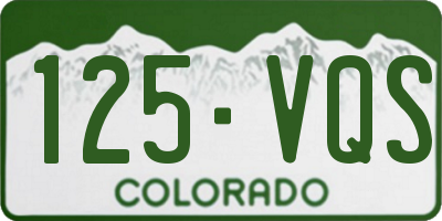 CO license plate 125VQS