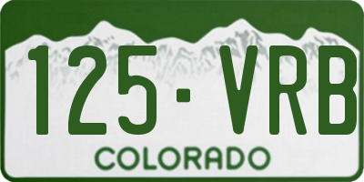CO license plate 125VRB