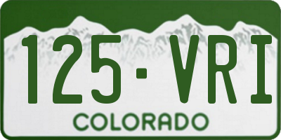CO license plate 125VRI