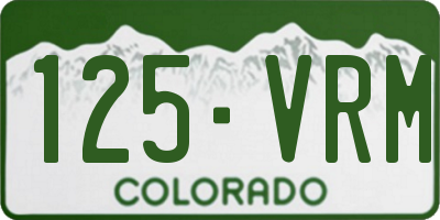 CO license plate 125VRM