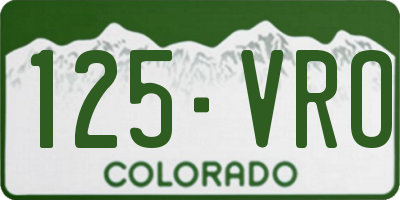 CO license plate 125VRO