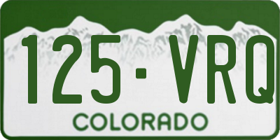 CO license plate 125VRQ