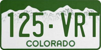 CO license plate 125VRT