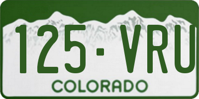CO license plate 125VRU