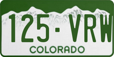 CO license plate 125VRW