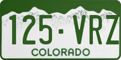 CO license plate 125VRZ