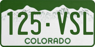 CO license plate 125VSL