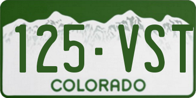 CO license plate 125VST