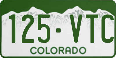 CO license plate 125VTC