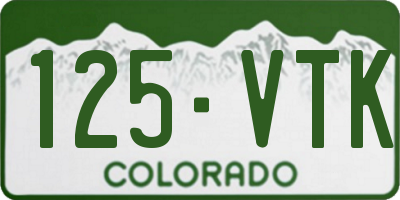 CO license plate 125VTK