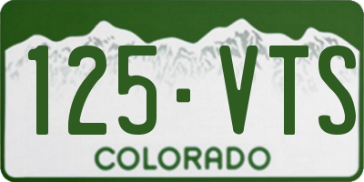CO license plate 125VTS
