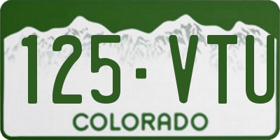 CO license plate 125VTU