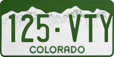 CO license plate 125VTY