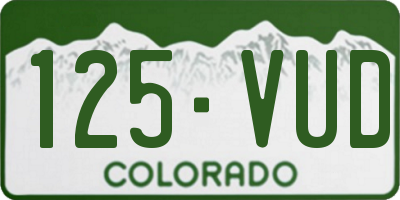 CO license plate 125VUD