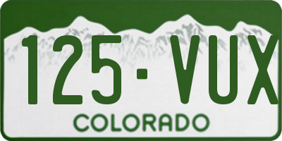 CO license plate 125VUX