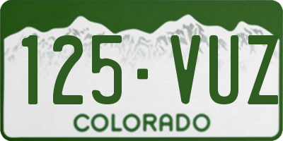 CO license plate 125VUZ