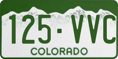 CO license plate 125VVC