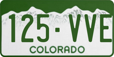 CO license plate 125VVE