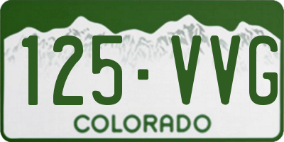 CO license plate 125VVG