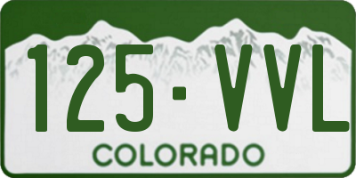 CO license plate 125VVL