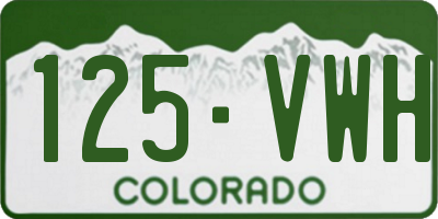 CO license plate 125VWH