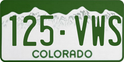 CO license plate 125VWS