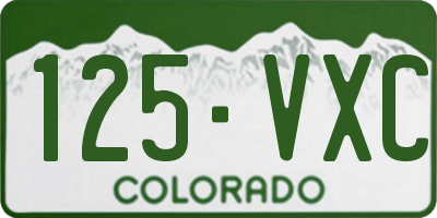 CO license plate 125VXC