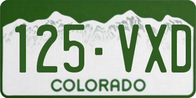 CO license plate 125VXD
