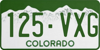 CO license plate 125VXG