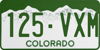 CO license plate 125VXM