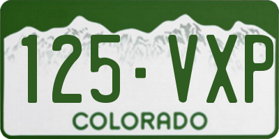 CO license plate 125VXP