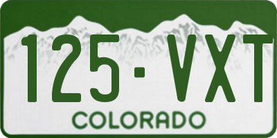 CO license plate 125VXT