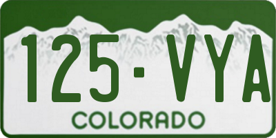 CO license plate 125VYA