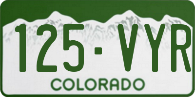 CO license plate 125VYR