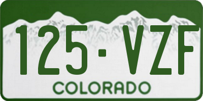 CO license plate 125VZF