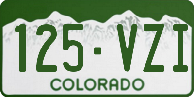CO license plate 125VZI