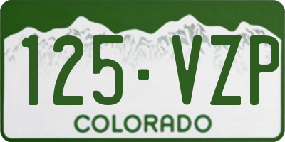 CO license plate 125VZP