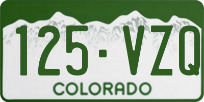 CO license plate 125VZQ