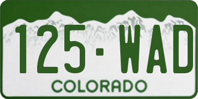 CO license plate 125WAD