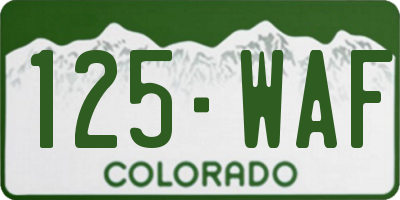 CO license plate 125WAF