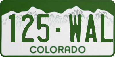 CO license plate 125WAL