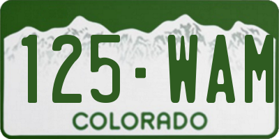 CO license plate 125WAM