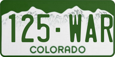 CO license plate 125WAR