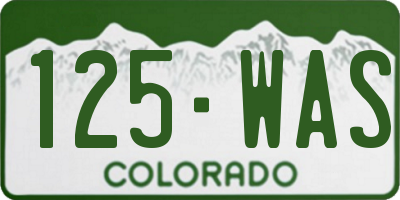 CO license plate 125WAS