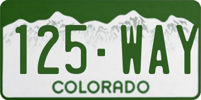 CO license plate 125WAY