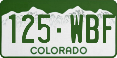 CO license plate 125WBF