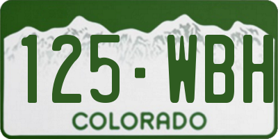 CO license plate 125WBH
