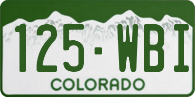 CO license plate 125WBI