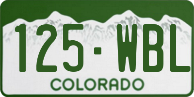 CO license plate 125WBL