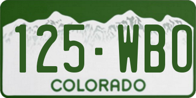 CO license plate 125WBO